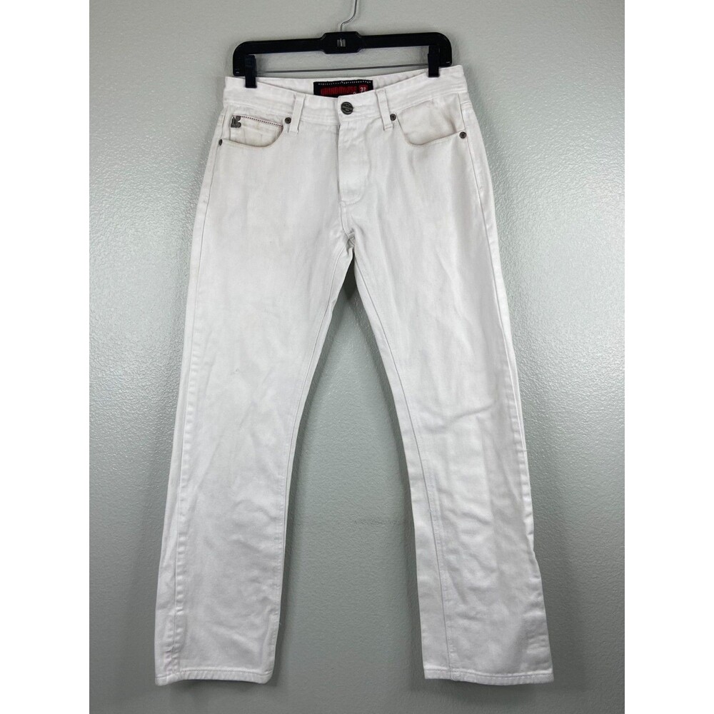 Grindhouse Men 32 Waist White Jeans Casual Style Straight Leg